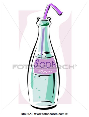 Drawing   Bottle Of Soda Water  Fotosearch   Search Clipart
