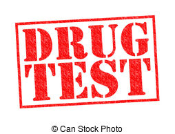 Drug Test Red Rubber Stamp Over A White Background