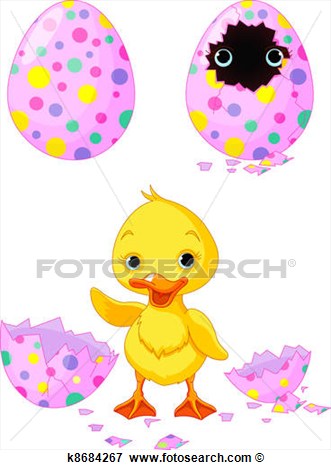 Easter Duckling View Large Clip Art Graphic