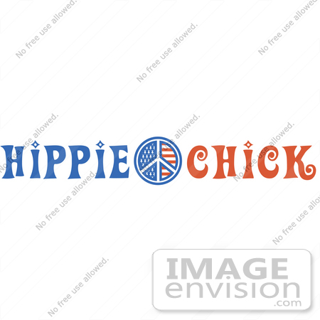 Free Cartoon Clip Art Of An American Hippie Chick Sign By Andy Nortnik