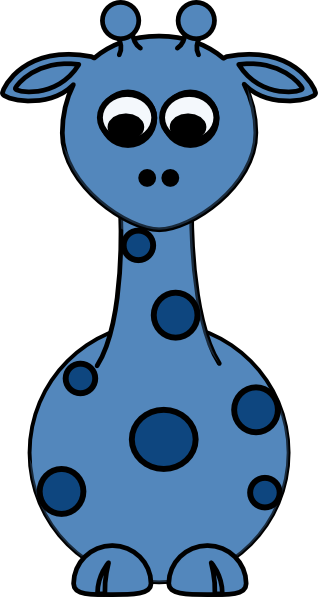 Giraffe Front Blue No Smile Clip Art Vector