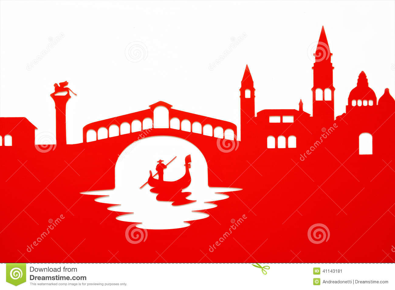 Gondolier Passing Under The Rialto Bridge Venice Stock Illustration