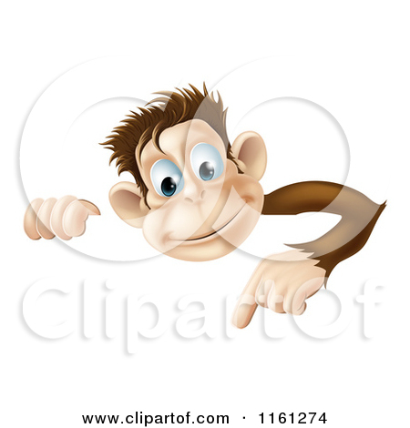 Happy Orangutan Monkey Clapping His Hands And Feet Clipart