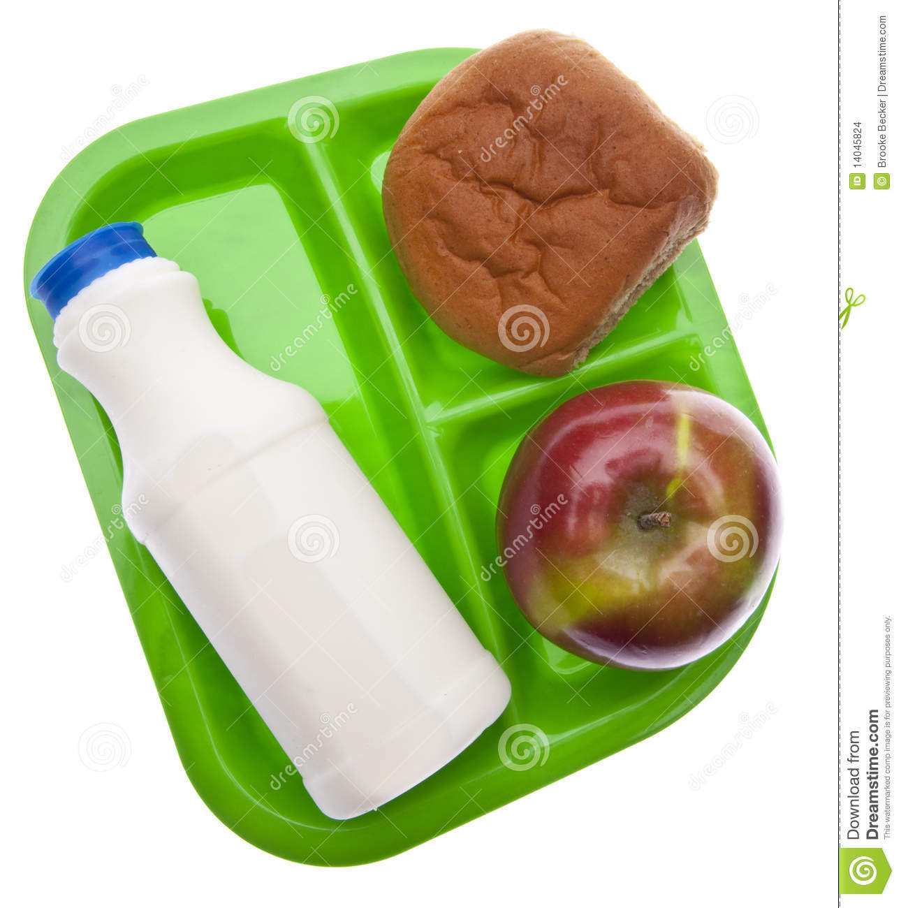 Healthy School Lunch Themed Image  Tray With Balanced Meal  Isolated    