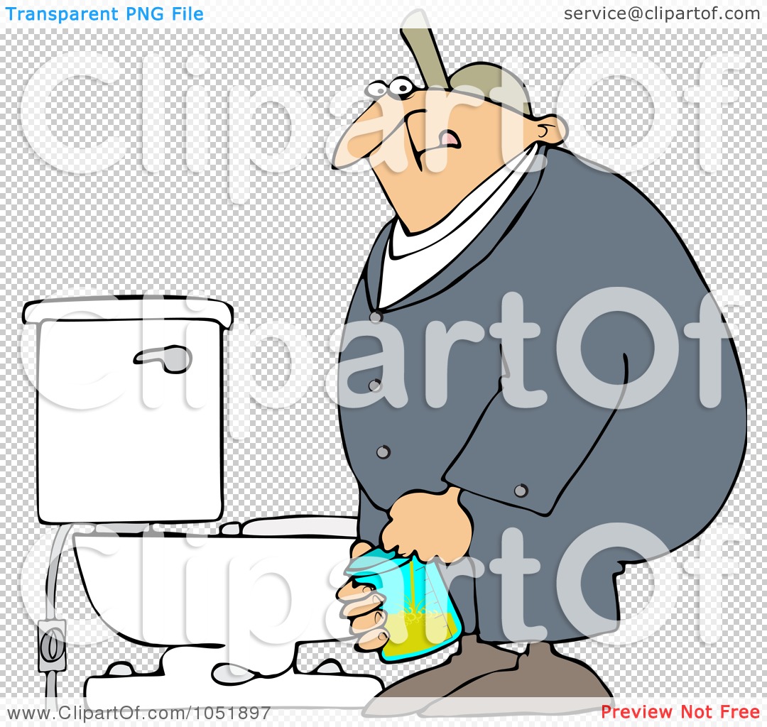 Illustration Of A Man Peeing In A Cup For A Drug Test By Dennis Cox