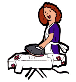 Lady Ironing A Shirt