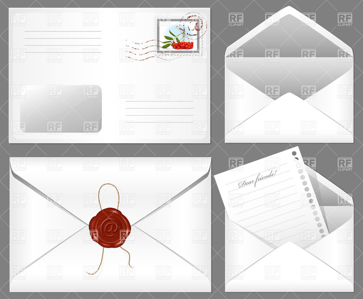 Letter With Wax Seal And Postage Stamp 5253 Download Royalty Free