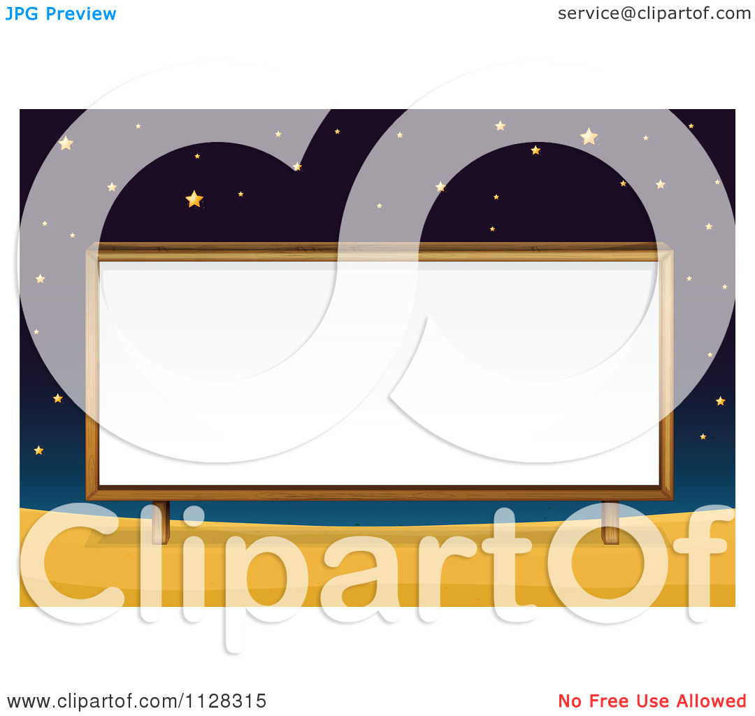 Of A Billboard Sign Under Stars At Night   Royalty Free Vector Clipart