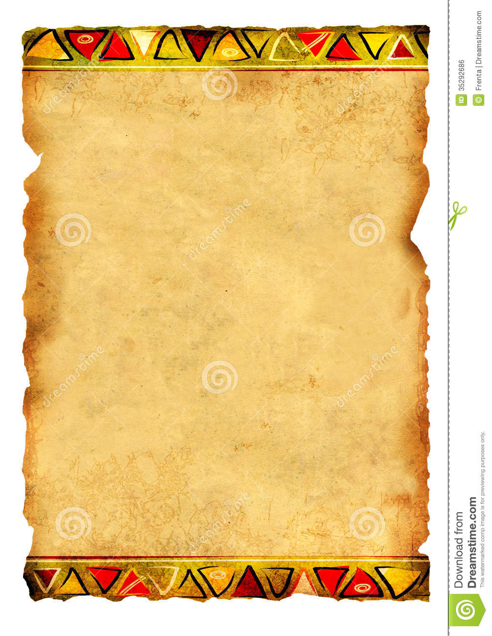 Old Parchment With African Traditional Patterns Royalty Free Stock