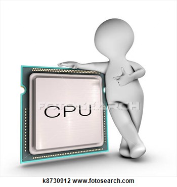 On A Powerful Cpu  Central Processing Unit  K8730912   Search Clipart