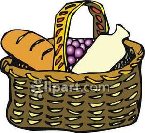 Picnic Lunch In A Basket   Royalty Free Clipart Picture