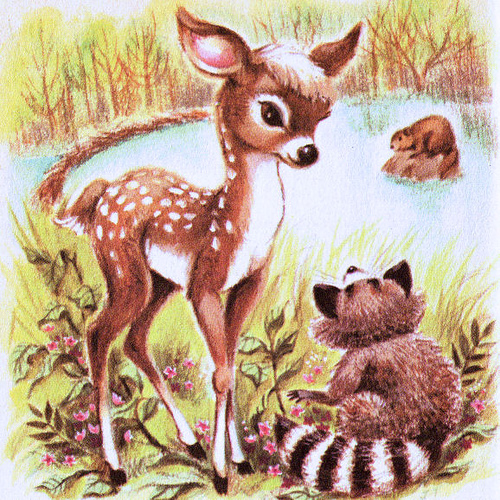 Raccoon Illustration Vintage Little Raccoon Illustration