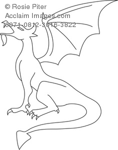 Royalty Free Clipart Illustration Of An Outline Of A Dragon