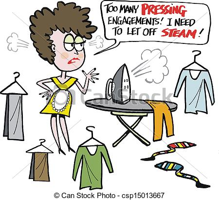 Stock Illustration Of Woman Ironing Clothes Cartoon   Cartoon Showing