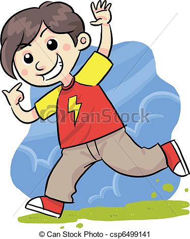 Vector Clip Art Of Happy Boy   Healthy Energetic Boy Csp6499141