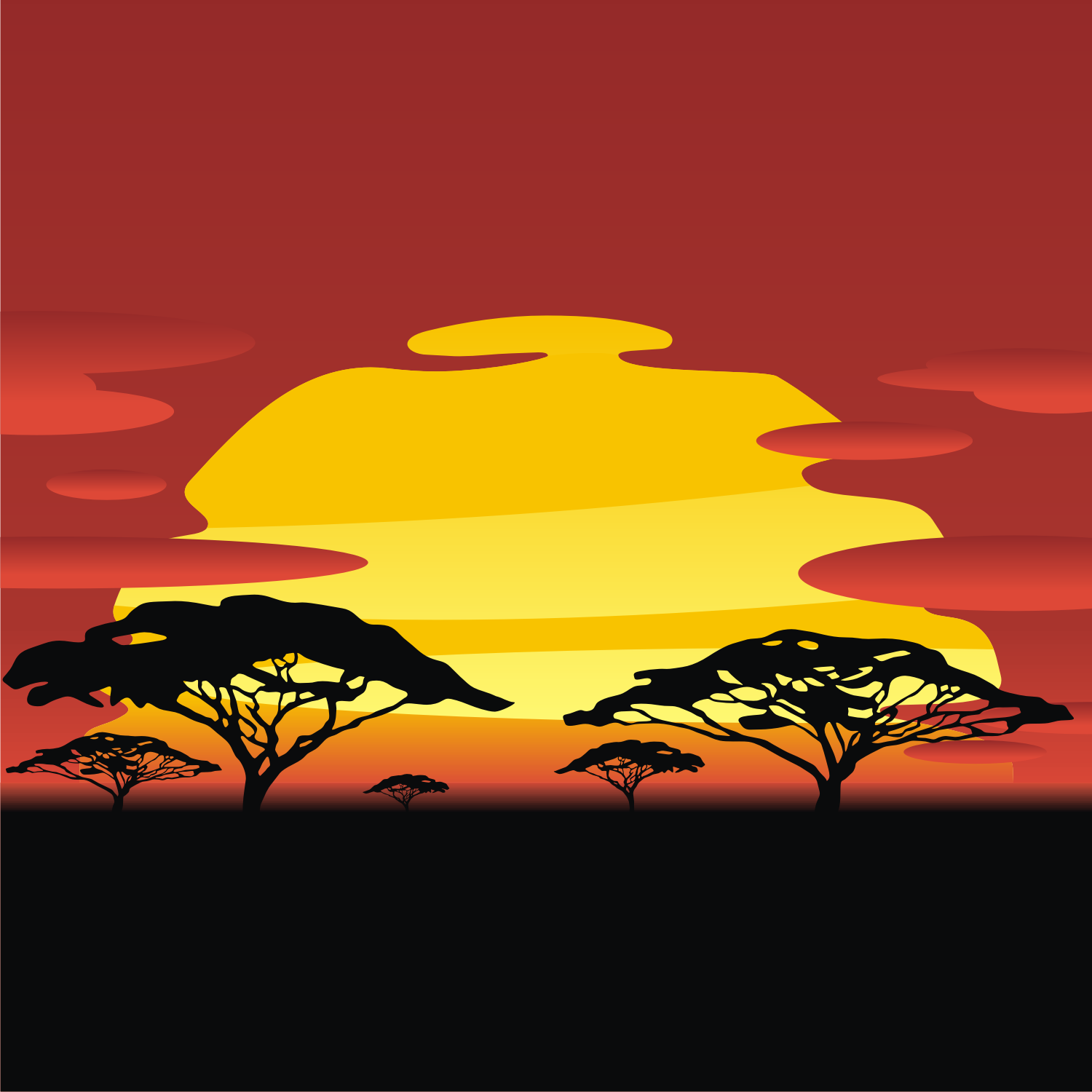 Vector For Free Use  African Sunset