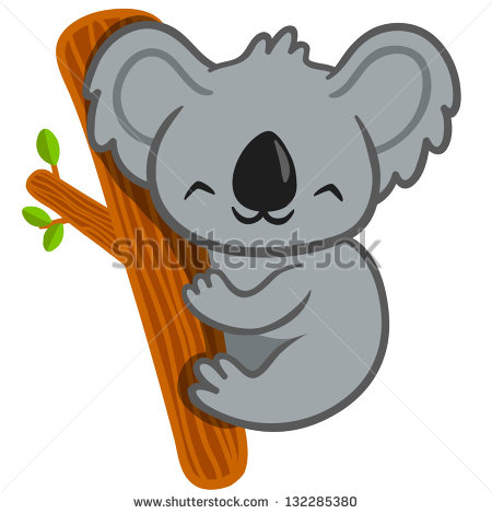 Vector Illustration Of Smiling Cute Cartoon Koala    Stock Vector