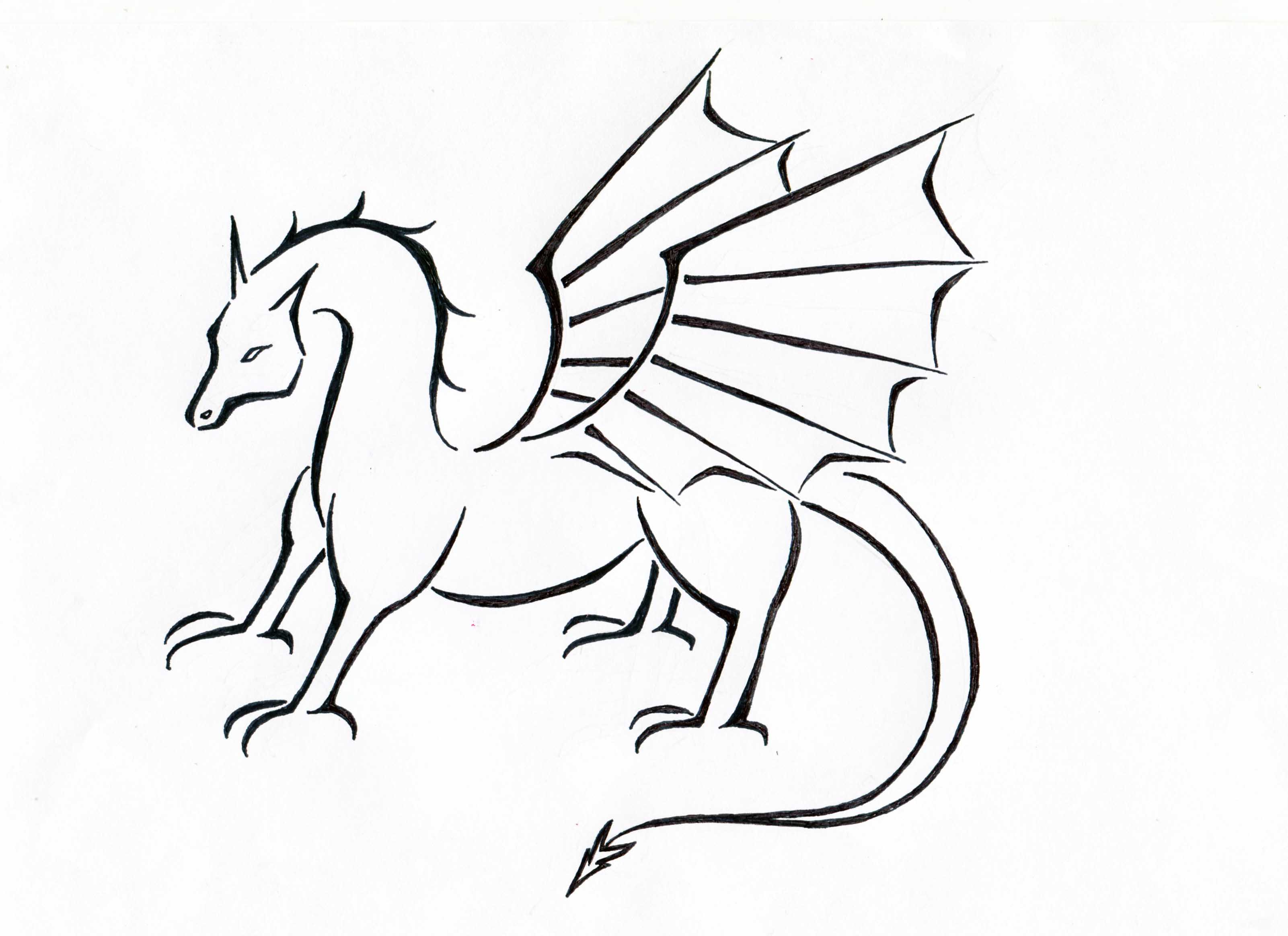 Welsh Dragon Outline   Clipart Best