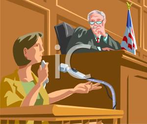 Woman In A Courtroom Giving A Testimony   Clipart