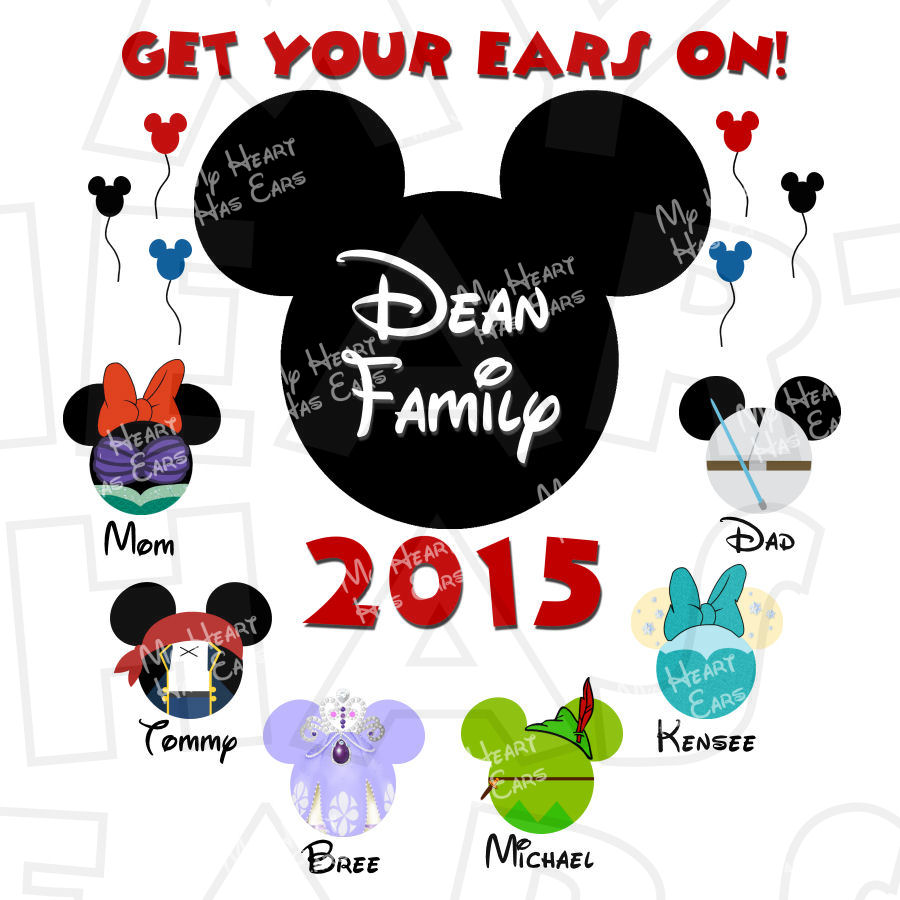 Your Mouse Head Characters Disney Family Vacation Digital Clip Art