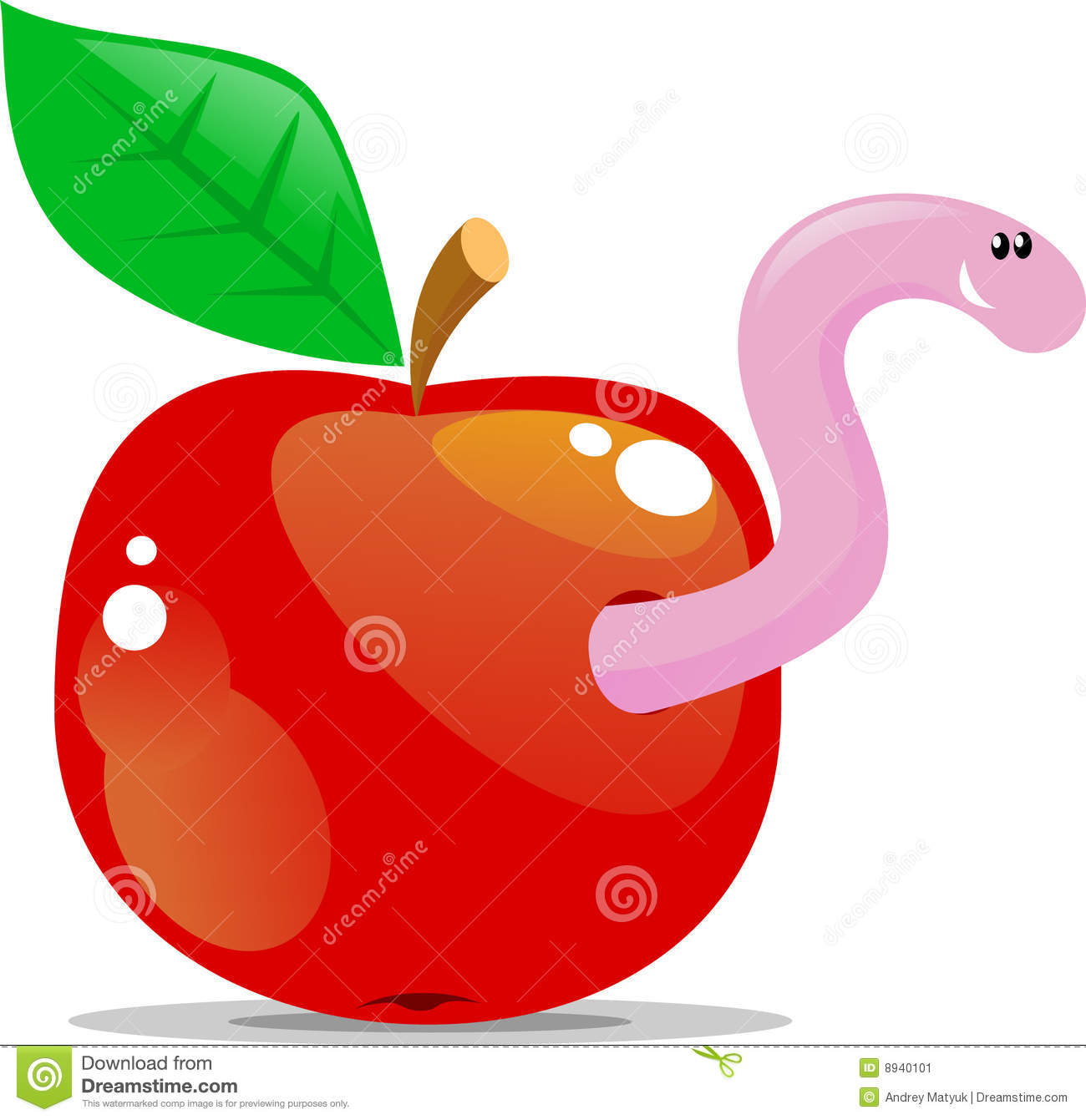 Apple With Worm Stock Image   Image  8940101