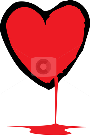 Bleeding Heart Stock Vector Clipart Heart Bleeds Out Onto The Ground