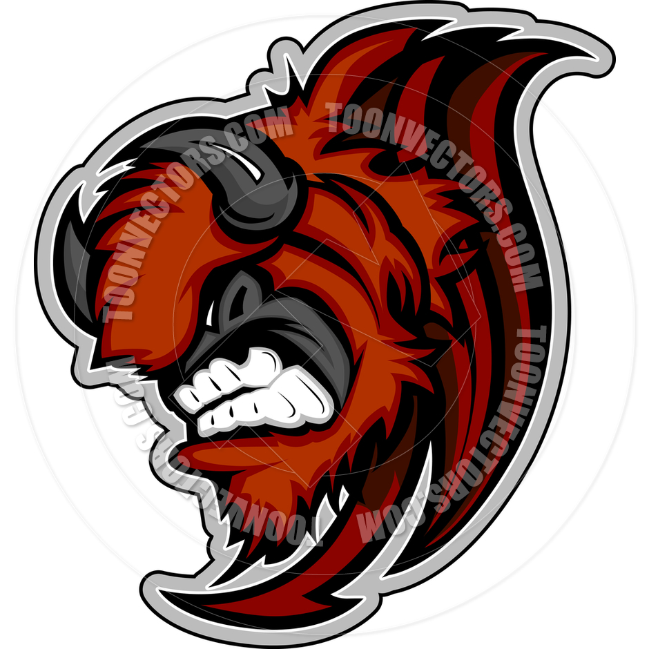 Buffalo Bison Mascot Head Graphic Vector Illustration