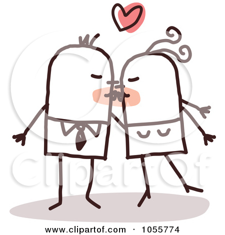 Clip Art Illustration Of A Stick Couple Smooching By Nl Shop  1055774