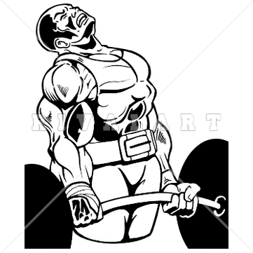 Clipart Image Of A Bodybuilder Lifting Heavy Weights Graphic   Weight    