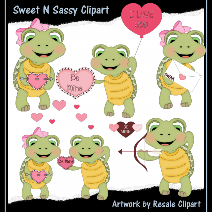 Clipart Valentine Turtles Angie Wenke Resale Clipart Product 2613 2666