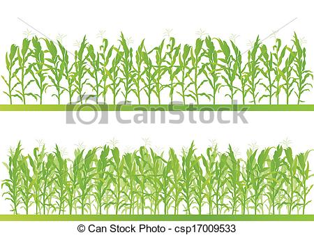 Corn Field Detailed Countryside Landscape Illustration Background