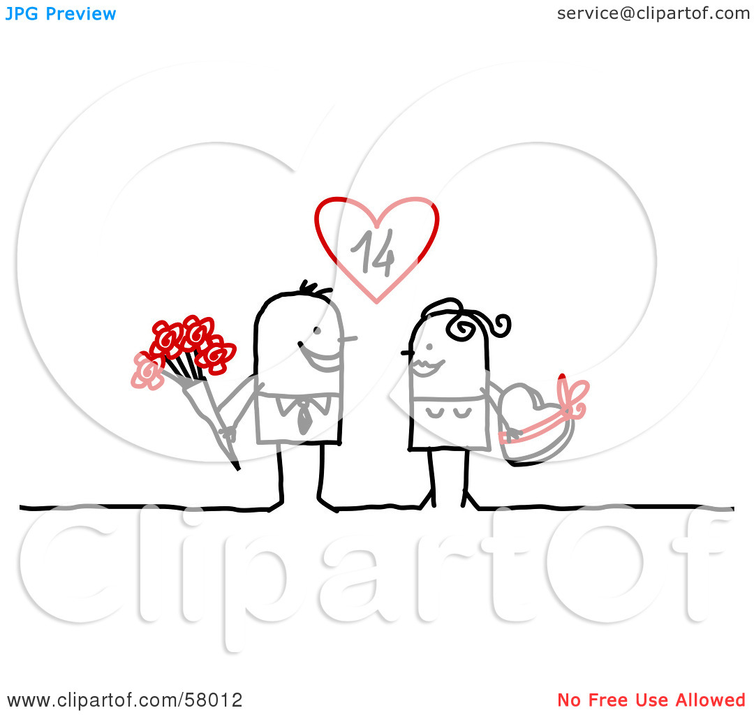 Free  Rf  Clipart Illustration Of A Stick People Character Couple