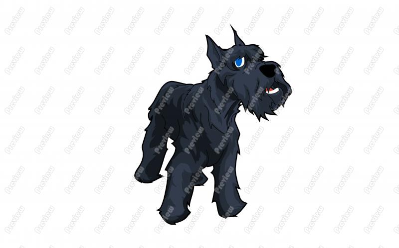 Friendly Giant Schnauzer Dog Character Clip Art   Royalty Free Clipart