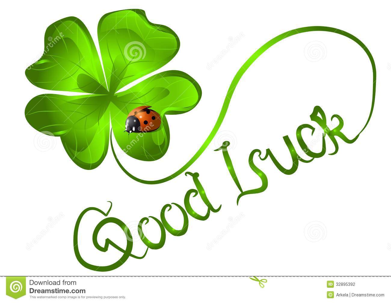 Good Luck  Background With Clover And Ladybug 