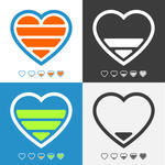     Heart With Charge Colorful Vector Icon Set Stock Vector   Clipart Me