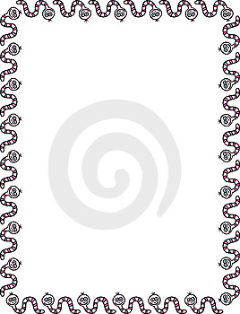 Illustrated Worms Frame On White Background  Vector Image