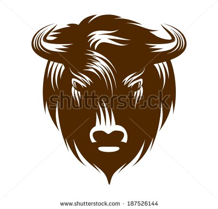 Illustration Of Buffalo Head Isolated On White Background   Stock