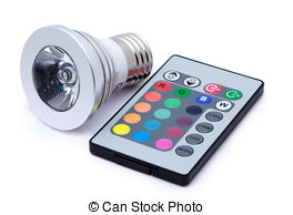Multi Colour Led Light Bulb And Remote Control With Some Several Multi    
