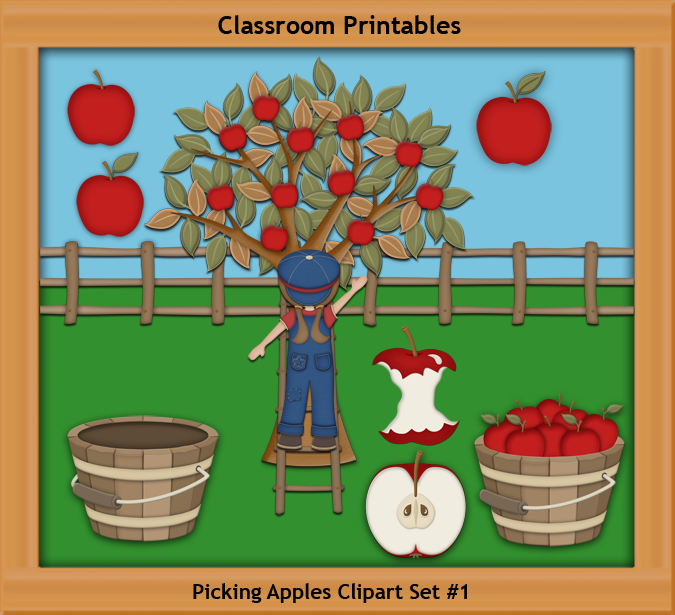 Picking Apples Clipart Set 1 Apple Clipart Set