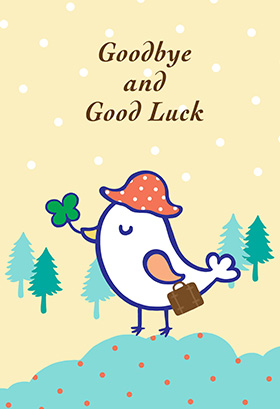 Printable Goodbye Greeting Card And Good Luck Clipart