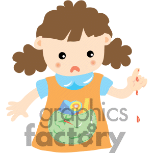 Royalty Free Girl With A Cut Finger Clipart Image Picture Art    