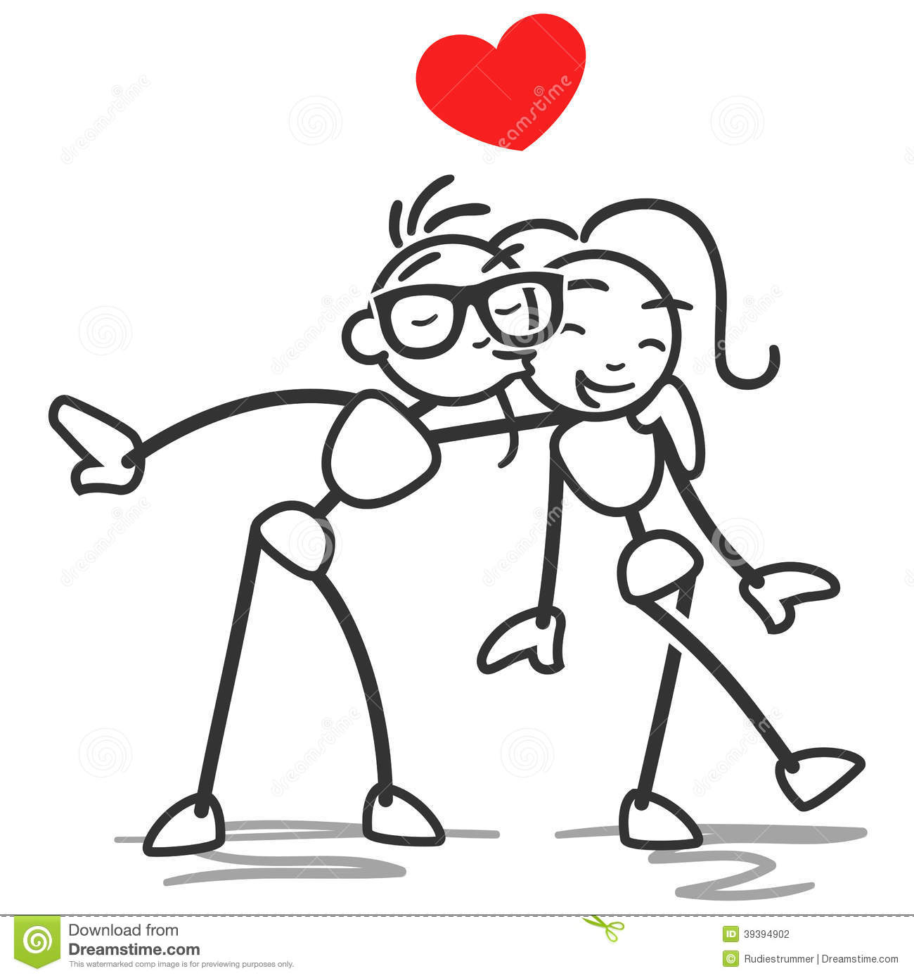 Stick Figure Stick Man Couple In Love Kissing Huggin Stock Vector