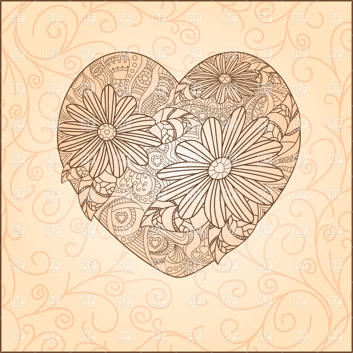 Vintage Valentine S Day Card With Ornate Heart Shape Tracery 20151    
