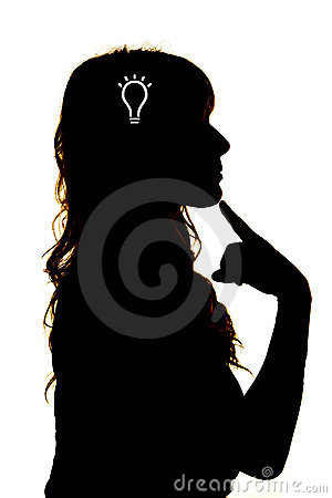 Woman Thinking Silhouette