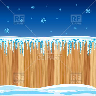 Wooden Fence From Boards With Icicles 91347 Download Royalty Free