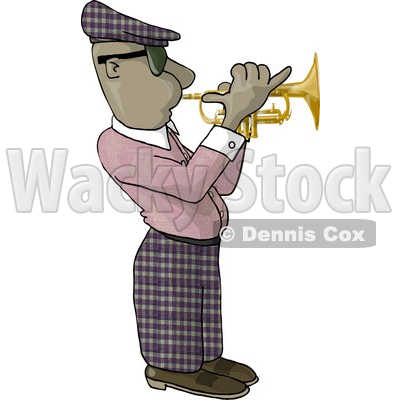 African American Man Playing A Trumpet Clipart Picture   Dennis Cox
