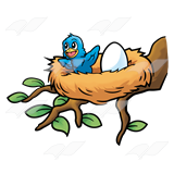Beka Book    Clip Art    Happy Baby Bird In A Nest With An Egg