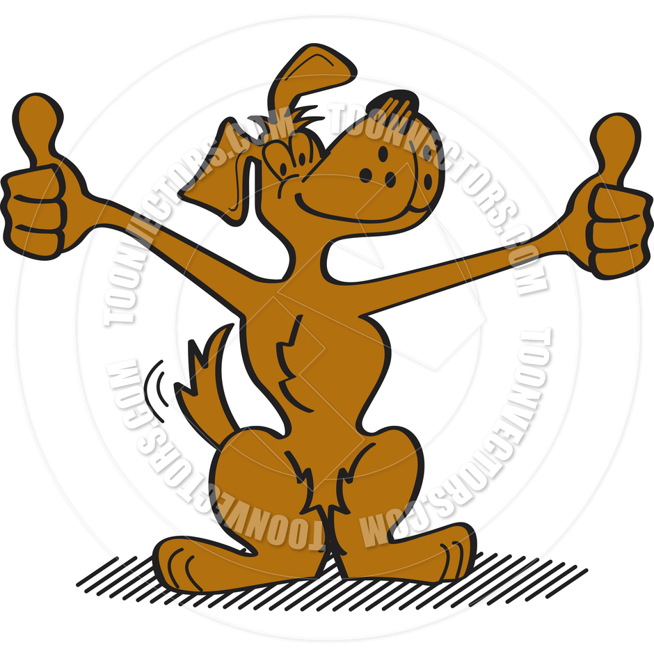 Cartoon Dog Thumbs Up Vector Illustration By Clip Art Guy   Toon