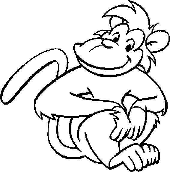 Cartoon Monkey Outline   Clipart Best