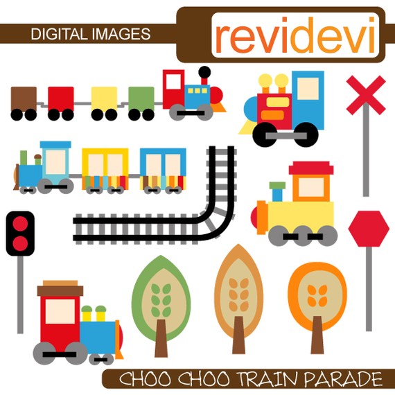Choo Choo Train Parade Clipart 07276   Digital Images   Commercial Use